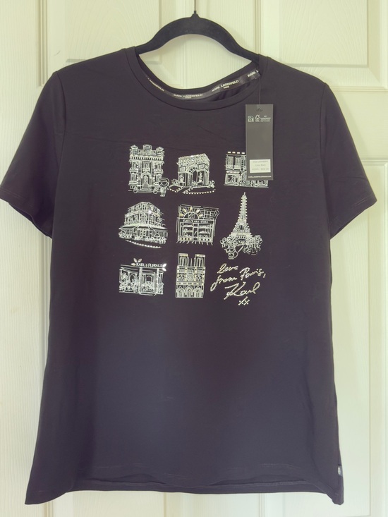 Karl Lagerfeld Tops - Karl Lagerfeld Black Graphic Paris Sketch Tee - Unbranded